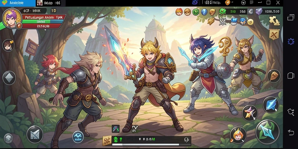 Tampilan gameplay 6CF yang penuh warna dan seru.