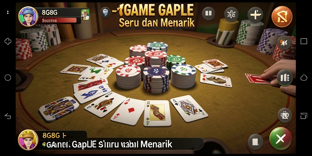 Tampilan gameplay Gaple yang menyenangkan dan interaktif.