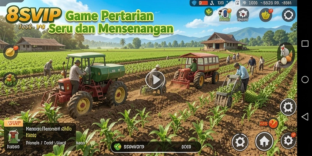 Tampilan gameplay yang menggambarkan aktivitas pertanian di 8SVIP.