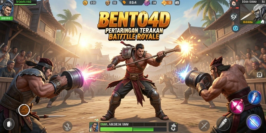 Tampilan gameplay menarik di BENTO4D dengan aksi Battle Royale.