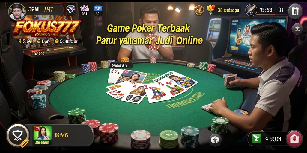 Tangkapan layar game FOKUS777 yang memperlihatkan aksi seru permainan Poker.