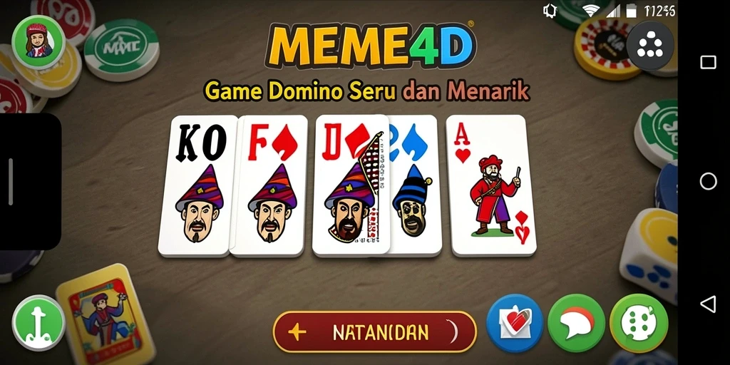 Tampilan gameplay menarik di MEME4D dengan banyak taruhan domino.