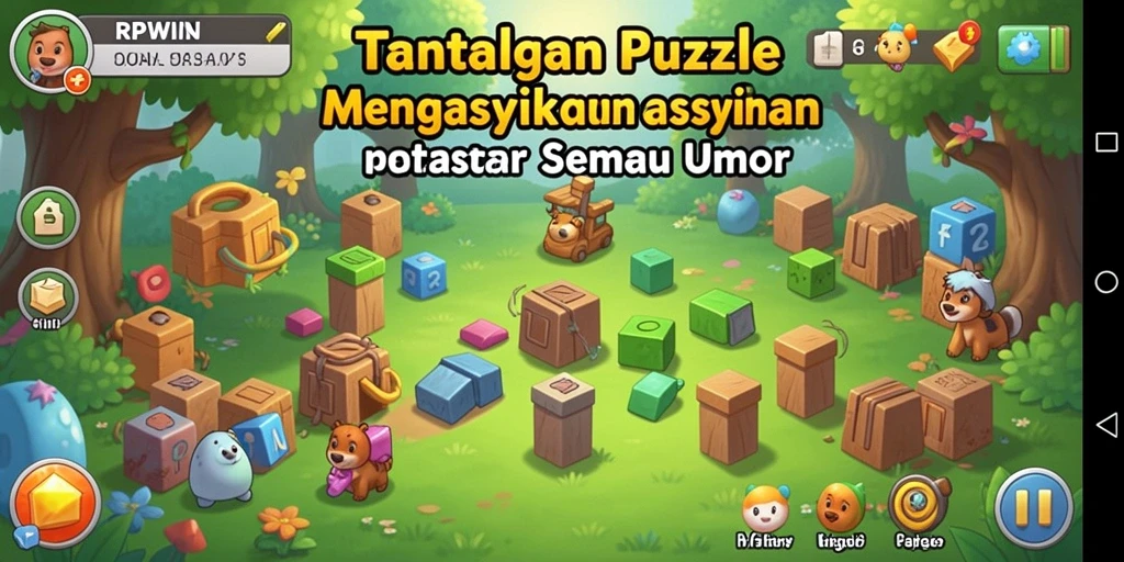Screenshot utama RPWIN menampilkan gameplay Puzzle yang seru dan menantang.