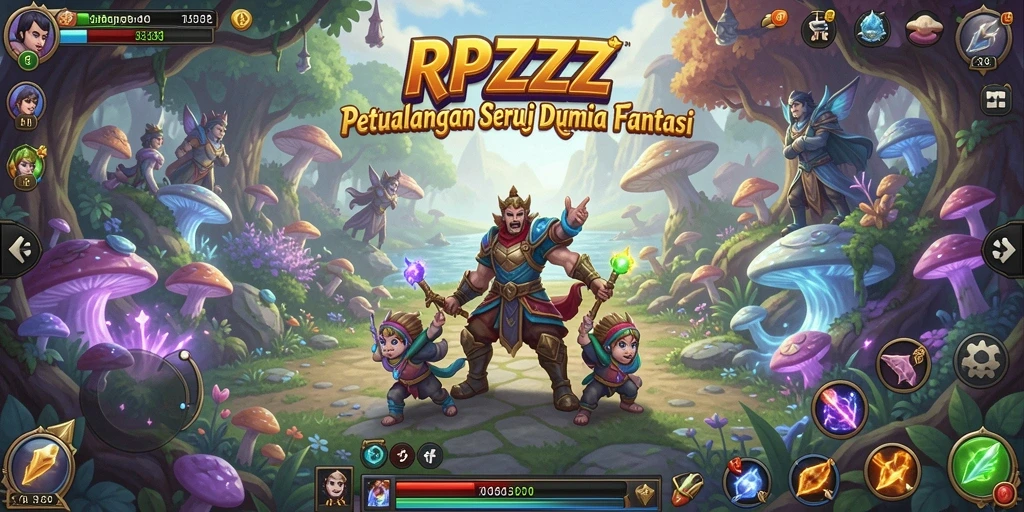 Tampilan gameplay yang mendebarkan dari RPZZZ di dunia petualangan.