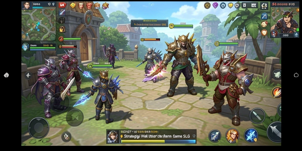 Tangkapan layar utama menunjukkan pertempuran mendebarkan dalam gameplay SLG.