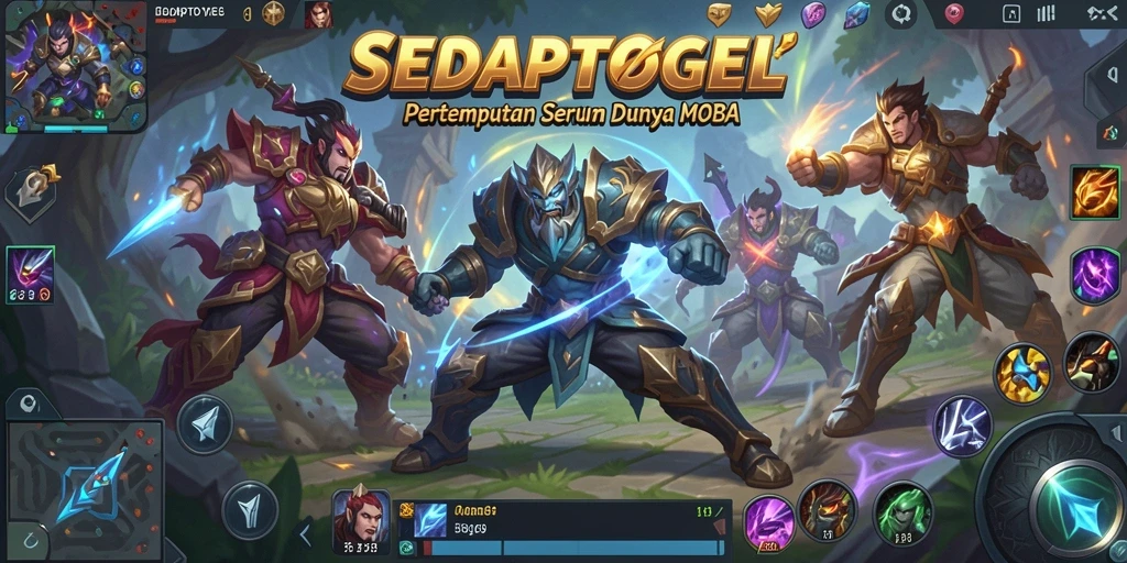 Screenshot gameplay SEDAPTOGEL yang menampilkan aksi seru di arena MOBA.